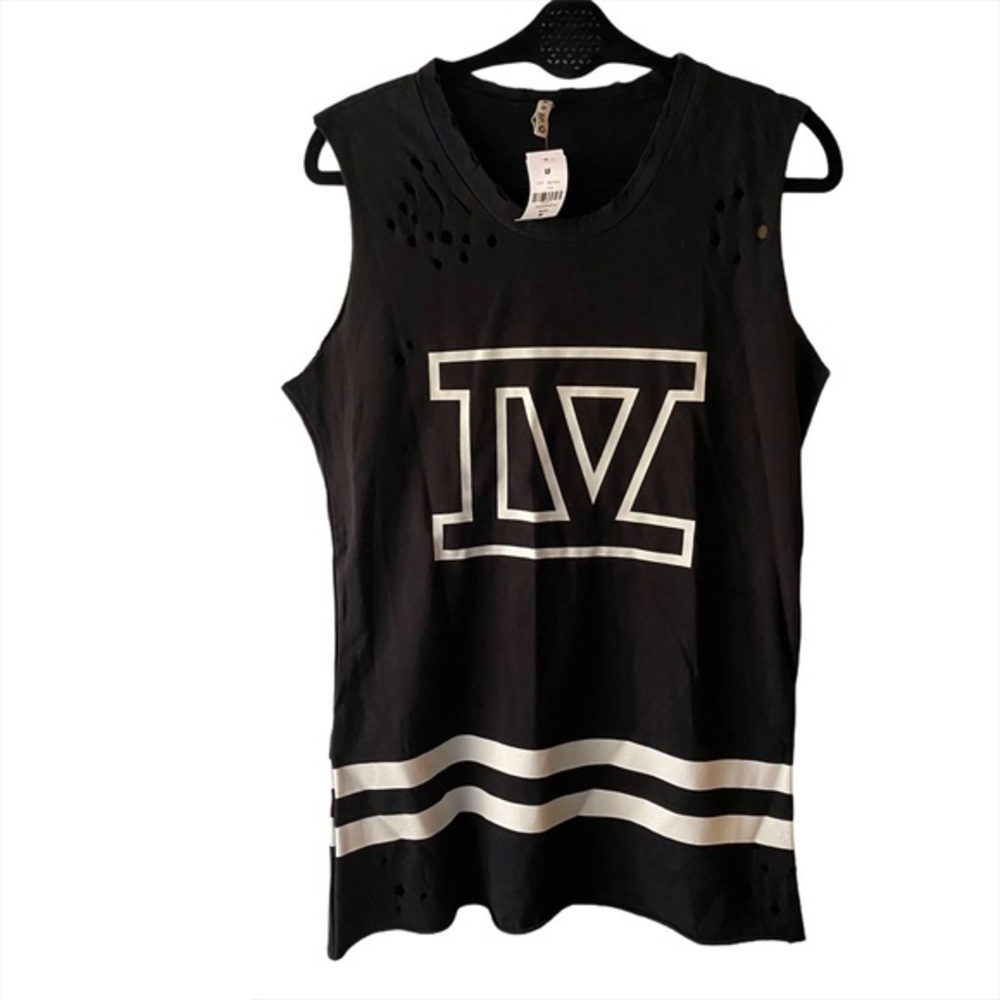 LF Emma & Sam Distressed Black and white Tank Y2K postpunk Size medium NWT